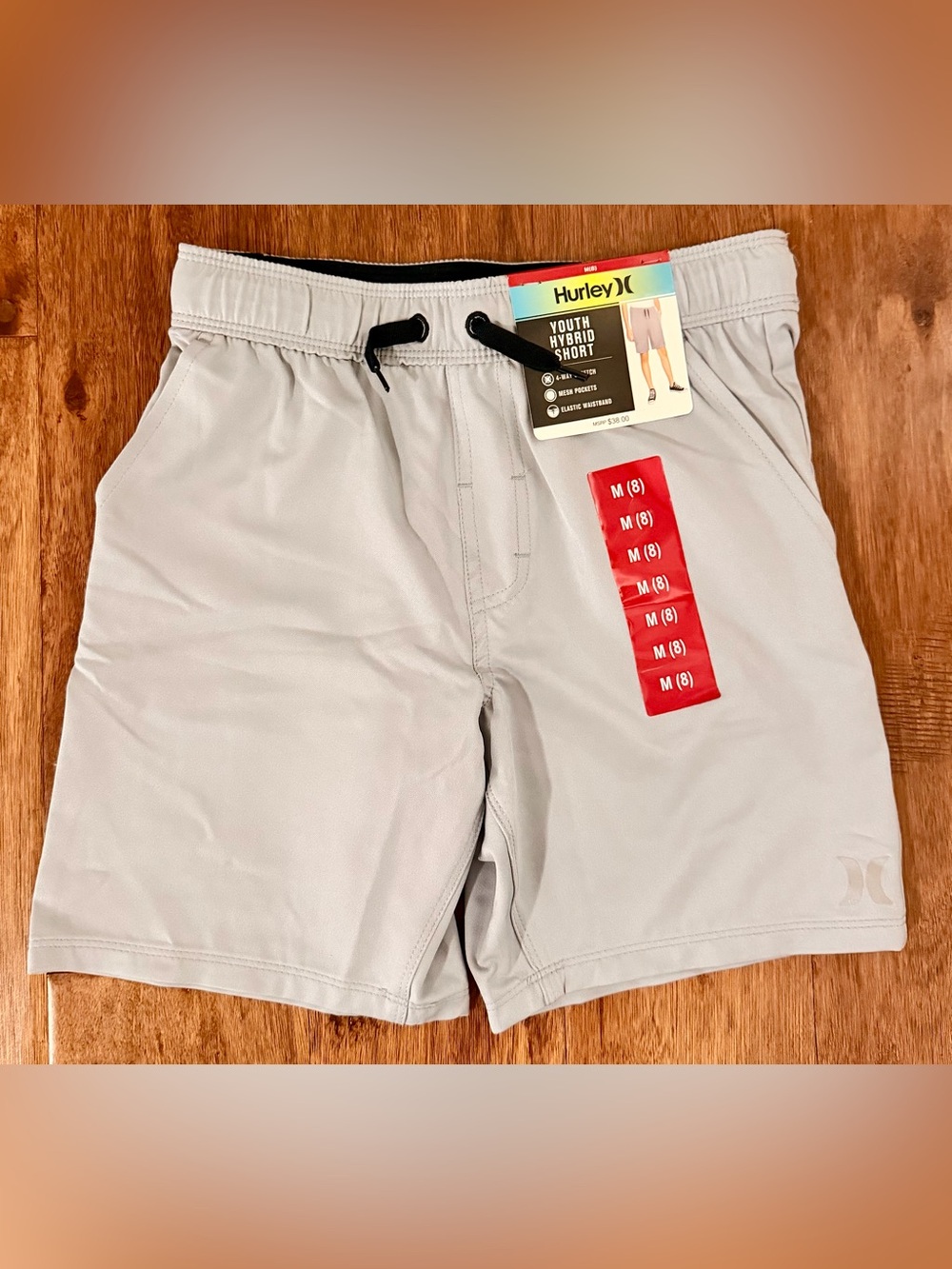 🆕 Hurley Light Gray Youth Hybrid Shorts
